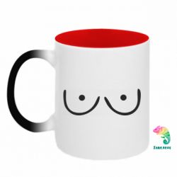 Кружка-хамелеон двухцветная Funny tits - FATLINE Кружка-хамелеон двухцветная Funny tits