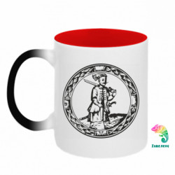 Кружка-хамелеон двухцветная Герб Війська Запорозького - FATLINE Кружка-хамелеон двухцветная Герб Війська Запорозького