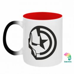 Кружка-хамелеон двухцветная Iron Man and Captain America - FATLINE Кружка-хамелеон двухцветная Iron Man and Captain America