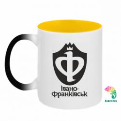 Кружка-хамелеон двухцветная Ивано-Франковск эмблема - FATLINE Кружка-хамелеон двухцветная Ивано-Франковск эмблема
