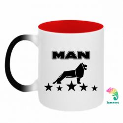 Кухоль-хамелеон двокольоровий Man lion and stars - FATLINE Кухоль-хамелеон двокольоровий Man lion and stars