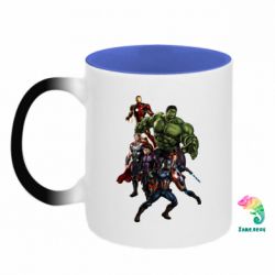 Кружка-хамелеон двухцветная Мстители Фан Арт - FATLINE Кружка-хамелеон двухцветная Мстители Фан Арт