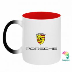 Кружка-хамелеон двухцветная Porsche