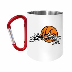 Кружка с ручкой "карабин" Angry ball