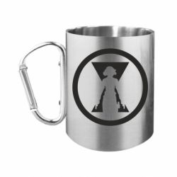 Кружка с ручкой "карабин" Black Widow logo - FATLINE Кружка с ручкой "карабин" Black Widow logo