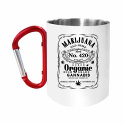 Кружка с ручкой "карабин" Cannabis label - FATLINE Кружка с ручкой "карабин" Cannabis label