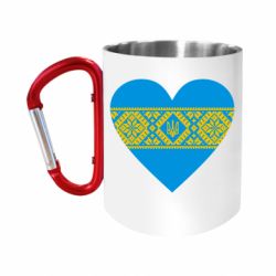 Кружка с ручкой "карабин" Серце України - FATLINE Кружка с ручкой "карабин" Серце України