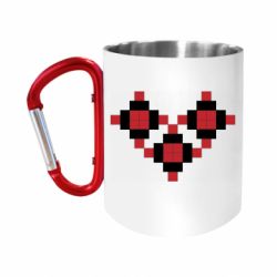 Кружка с ручкой "карабин" Серце вишиванка - FATLINE Кружка с ручкой "карабин" Серце вишиванка