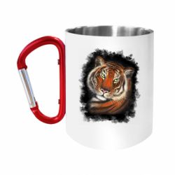 Кружка с ручкой "карабин" Тигр Рисунок - FATLINE Кружка с ручкой "карабин" Тигр Рисунок