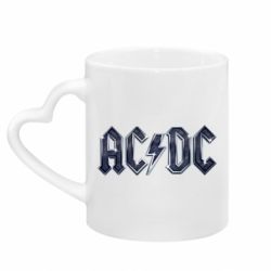 Кружка с ручкой в виде сердца AC/DC Logo