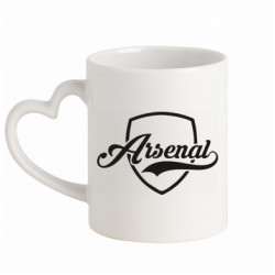 Кружка з ручкою у вигляді серця Arsenal shield logo - FATLINE Кружка з ручкою у вигляді серця Arsenal shield logo