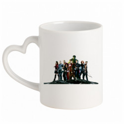 Кружка с ручкой в виде сердца Avengers on the rock - FATLINE Кружка с ручкой в виде сердца Avengers on the rock