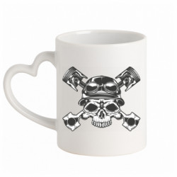 Кружка з ручкою у вигляді серця Biker Skull