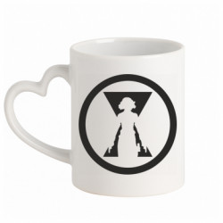Кружка с ручкой в виде сердца Black Widow logo - FATLINE Кружка с ручкой в виде сердца Black Widow logo