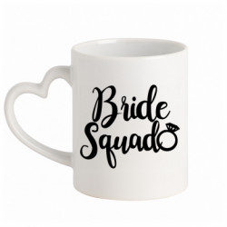Кружка с ручкой в виде сердца Bride Squad - FATLINE Кружка с ручкой в виде сердца Bride Squad