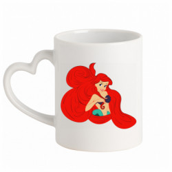 Кружка с ручкой в виде сердца Disney Ariel Portrait - FATLINE Кружка с ручкой в виде сердца Disney Ariel Portrait