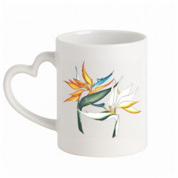 Кружка з ручкою у вигляді серця Flowers art painting