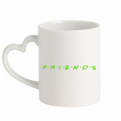 Кружка з ручкою у вигляді серця Friends ("Друзі")