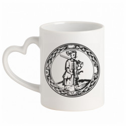 Кружка с ручкой в виде сердца Герб Війська Запорозького - FATLINE Кружка с ручкой в виде сердца Герб Війська Запорозького