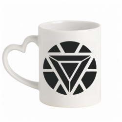 Кружка с ручкой в виде сердца Iron Man Heart - FATLINE Кружка с ручкой в виде сердца Iron Man Heart