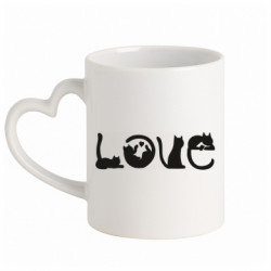 Кружки с ручкой в виде сердца