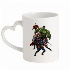 Кружка с ручкой в виде сердца Мстители Фан Арт - FATLINE Кружка с ручкой в виде сердца Мстители Фан Арт