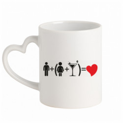 Кружка с ручкой в виде сердца Пара в баре