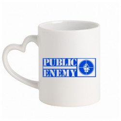 Кружка с ручкой в виде сердца Public Enemy