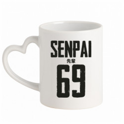 Кружка с ручкой в виде сердца Senpai 69