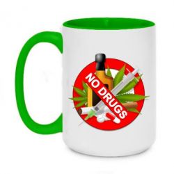 Кружка двухцветная 420ml No Drugs - FATLINE Кружка двухцветная 420ml No Drugs