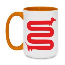 Кружка двухцветная 420ml оооочень длинная такса - FATLINE Кружка двухцветная 420ml оооочень длинная такса