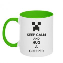 Кружка двоколірна 320ml KEEP CALM and HUG A CREEPER - FATLINE Кружка двоколірна 320ml KEEP CALM and HUG A CREEPER
