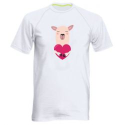 Мужская спортивная футболка Lama with heart - FATLINE Мужская спортивная футболка Lama with heart
