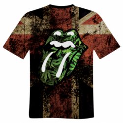 Мужская 3D футболка Lips in hemp - FATLINE Мужская 3D футболка Lips in hemp