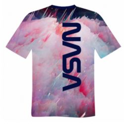 Мужская 3D футболка Logo Nasa and space - FATLINE Мужская 3D футболка Logo Nasa and space