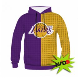 Детская 3D худи Los Angeles Lakers and stars - FATLINE Детская 3D худи Los Angeles Lakers and stars