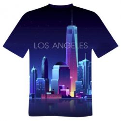Мужская 3D футболка Los Angeles neon
