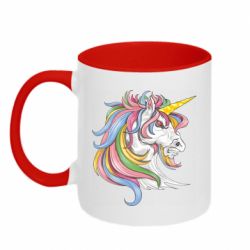 Кружка двоколірна 320ml Кінь з кольоровою гривою - FATLINE Кружка двоколірна 320ml Кінь з кольоровою гривою