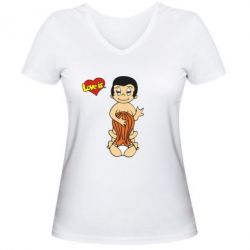 Жіночі футболки з V-подібним вирізом - FATLINE