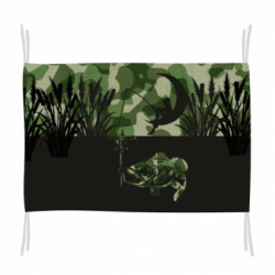 Флаг Мальчик сидя на луне рыбачит