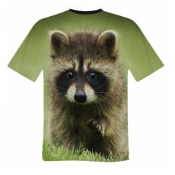 Мужская 3D футболка Маленький енот