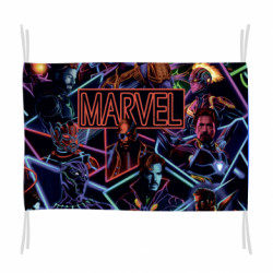 Флаг Marvel neon art pattern - FATLINE Флаг Marvel neon art pattern