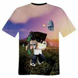 Чоловіча 3D футболка Minecraft sunset - FATLINE Чоловіча 3D футболка Minecraft sunset