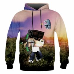 Мужская 3D худи Minecraft sunset - FATLINE Мужская 3D худи Minecraft sunset