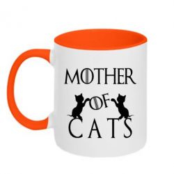 Кружка двоколірна 320ml Mother of cats1 - FATLINE Кружка двоколірна 320ml Mother of cats1
