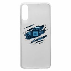 Чехол из раздела Программистам Motherboard through the T-Shirt для Samsung A70 - FATLINE Чехол из раздела Программистам Motherboard through the T-Shirt для Samsung A70