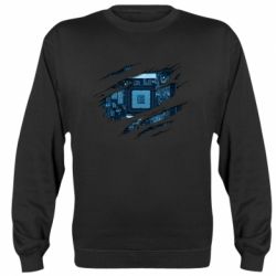 Свитшот унисекс Motherboard through the T-Shirt - FATLINE Свитшот унисекс Motherboard through the T-Shirt