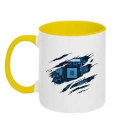 Кружка двухцветная 320ml Motherboard through the T-Shirt - FATLINE Кружка двухцветная 320ml Motherboard through the T-Shirt