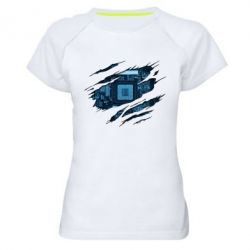 Женская спортивная футболка Motherboard through the T-Shirt - FATLINE Женская спортивная футболка Motherboard through the T-Shirt