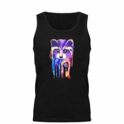 Майка чоловіча Multicolored watercolor raccoon - FATLINE Майка чоловіча Multicolored watercolor raccoon